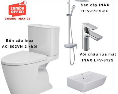 Combo thiết bị vệ sinh INAX 02 AC-602VN+L-312V+LFV-612S+BFV-615S-8C
