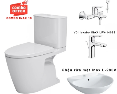 Combo thiết bị vệ sinh INAX 18 AC-602VN+L-285V+LFV-1402S+BFV-1403S-8C